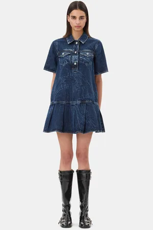 Ganni Dark Blue Mini Dress in Size 12 Women