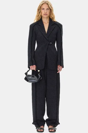 Ganni Tweed Suiting Blazer Jacket in Size 8 Women
