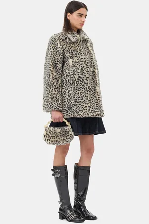 Ganni Leopard Fur Mini Bou Bag Polyester Women