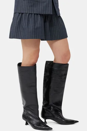 Ganni Soft Slouchy High Shaft Boots in Responsible Size 3 Polyester Women