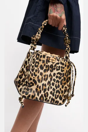 Ganni Leopard Bou Bucket Bag Women