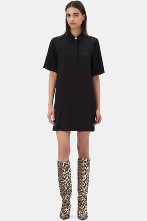 Ganni Viscose Twill Mini Dress Size 6 Women