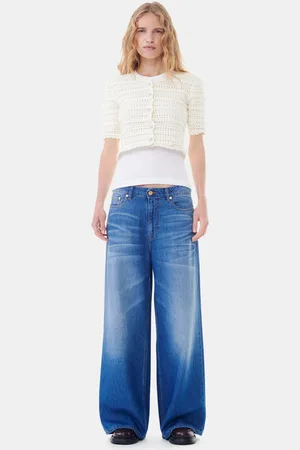 Ganni Blue Denim Wide Jeans in Size 25 Women