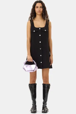 Ganni Bonded Crepe Mini Dress in Size 16 Polyester Women