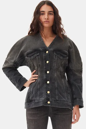 Ganni Denim Blazer Jacket in /Black Size 8 Women