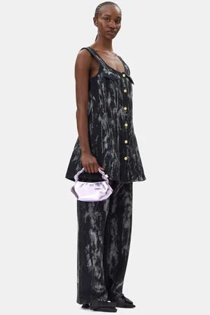 Ganni Pink Metallic Mini Bou Bag in Women