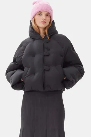 Ganni Short Tech Puffer Jacket in Size 10 Nylon Women