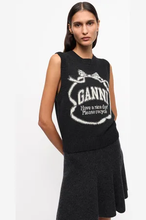 Ganni Graphic Bow Vest Size Small Women