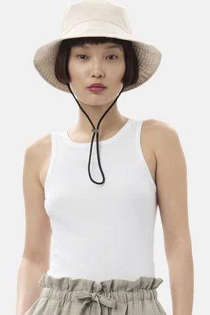 Ganni Off- Bucket Hat Size XS/Small Organic Cotton Women