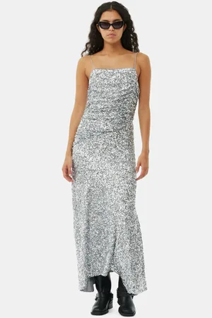 Ganni 3D Sequins Long Slip Dress Size 12 Women