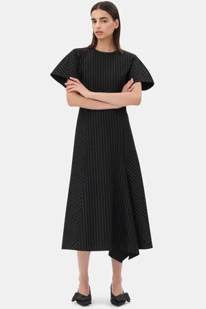 Ganni Pinstripe Long Dress Size 10 Women