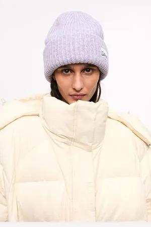 Ganni Lavender Rib Knit Beanie in Women