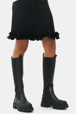 Ganni Stitch Cleated High Chelsea Boots in Responsible Size 10 Women