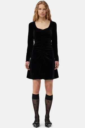 Ganni Velvet Jersey Mini Dress Size 12 Women