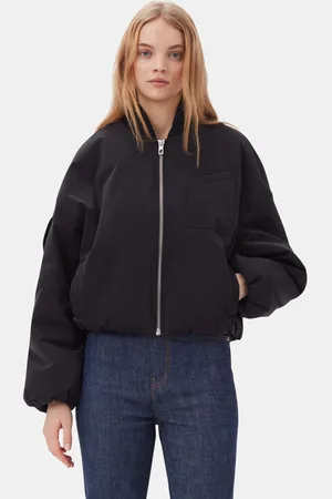 Ganni Twill Oversized Short Bomber Jacket in Size 2XS/XS Polyester Women