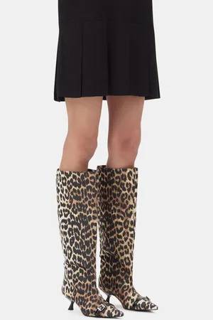 Ganni Eyelets Slouchy High Shaft Boots Size 6 Polyester Women