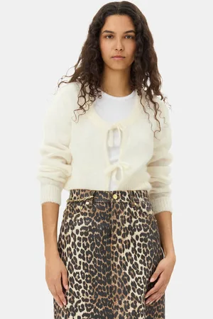 Ganni Off- Tie String Cardigan Size Medium Women