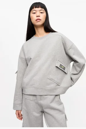 Ganni Oversized Sweatshirt in Paloma Melange Size Large/XL Organic Cotton Women