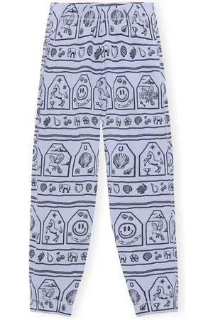 Ganni Software Isoli Printed Elasticated Pants Printed in Heather Size 2XS Organic Cotton Women
