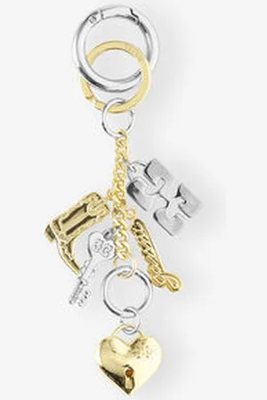 Ganni Silver and Gold Bou Charms Keyring in Iron/Zine Alloy Women