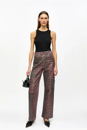 Ganni Leopard Foil Andi Jeans in Size 31 Women