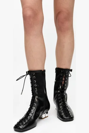 Ganni Oleatex Eyelets Lace-Up Ankle Boots in Responsible Size 6 Women