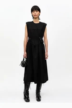 Ganni Heavy Cotton Corset Midi Dress in Size 4 Women