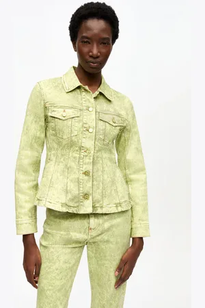 Ganni Green Foil Jacket in Size 16 Women