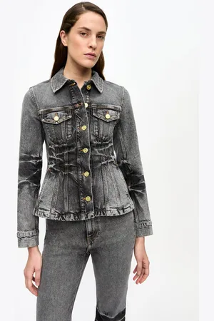 Ganni Washed Denim Jacket in Washed Size 8 Elastane/Organic Cotton/Viscose Women