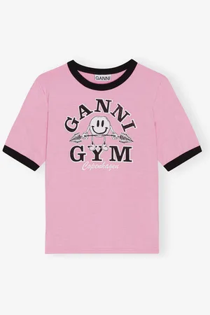 Ganni Jersey Gym Fitted T-shirt in Size 2XS Elastane/Lyocell Women
