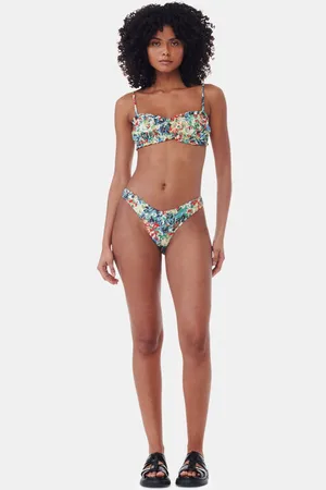 Ganni Recycled Printed Lowrise Bikini Briefs Size 12 Women