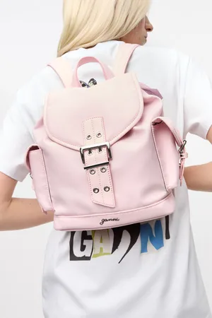 Ganni Pink Small Bucky Backpack in Nylon Women