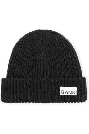 Ganni Rib Knit Acc Beanie in Polyamide/Wool/Wool Women