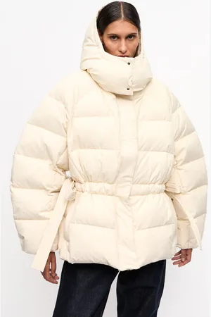 Ganni White Tech Oversized Puffer Jacket in Size Small/Medium Polyester Women