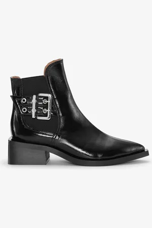Ganni Chunky Buckle Chelsea Boots in Responsible Size 5 Polyester Women