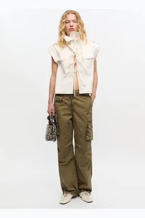 Ganni Snake Mini Bou Bucket Bag in Egret Women