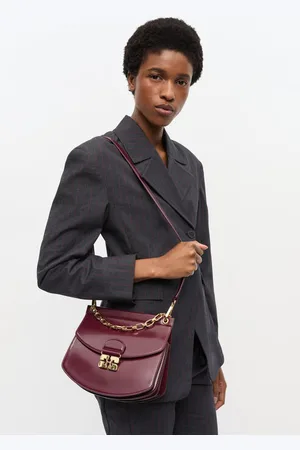 Ganni Burgundy Small Chain Apo-G Bag in Polyurethane/Polyester Women