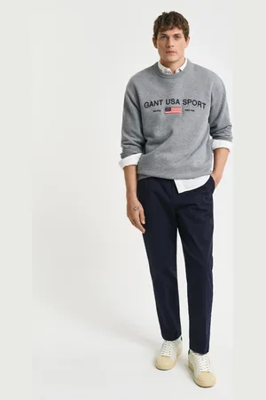GANT Men Slim Fit Tapered Cotton Twill Pants (32/30)