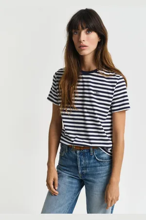 GANT Women Striped Shield T-Shirt (XS)