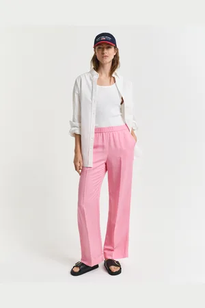 GANT Women Relaxed Fit Linen Blend Pull-On Pants (34)