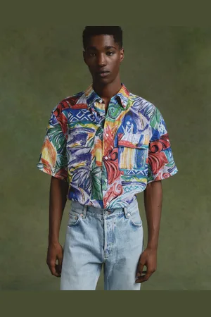GANT Men Relaxed Fit Printed Silk Shirt (S)