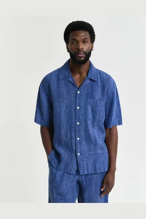 GANT Men Relaxed Fit Linen Resort Short Sleeve Shirt (S)