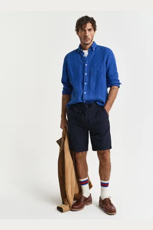 GANT Men Regular Fit Garment Dyed Seersucker Shorts (S)