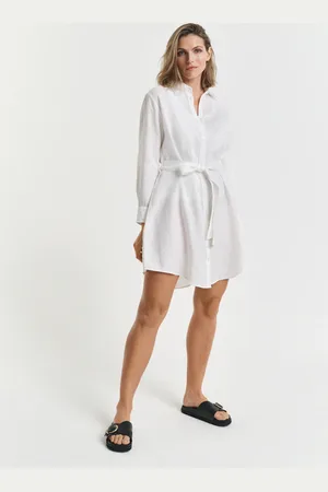 GANT Women Belted Linen Shirt Dress (34)