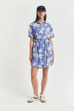 GANT Women Linen Floral Print Shirt Dress (34)