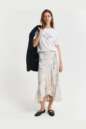 GANT Women Floral Print Frilly Wrap Skirt (34)