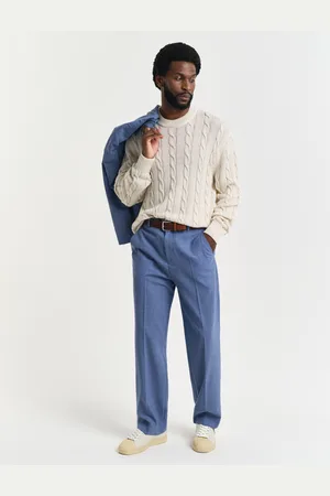 GANT Men Relaxed Fit Mouliné Wool Suit Pants (46)