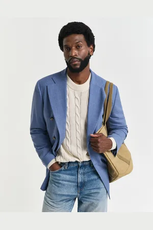 GANT Men Regular Fit Mouline Wool Suit Jacket (46)