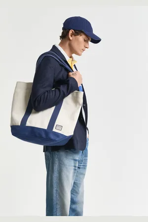 GANT Men Canvas Beach Tote Bag (ONE SIZE)