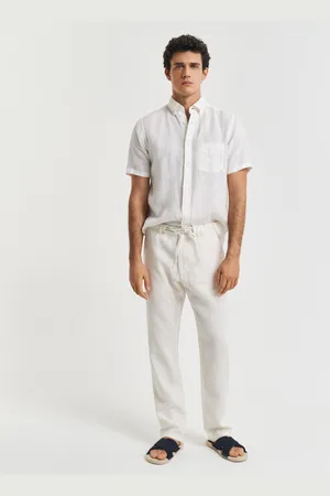 GANT Men Relaxed Fit Linen Drawstring Pants (S)